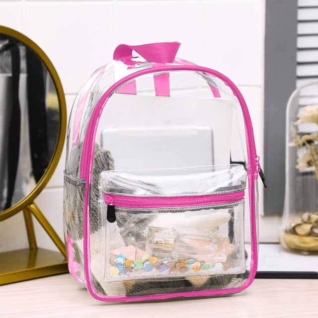 Liquidación de ahorros de verano Karymi, mochila escolar transparente de PVC impermeable, bolso de hombro transparente de moda para mujer, mochila con lentejuelas, mochila de exhibición, artículos