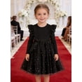 thumbnail image 4 of Lanbubble Toddler Girls Tulle Tutu Dress Long Sleeve Sequin Party Dress Fall Winter Clothes 2-6Y, 4 of 9