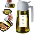thumbnail image 1 of TrendPlain Dispensador de Aceite de Vidrio 16oz con Atomizador, Pulverizador de Aceite de Oliva para Cocina con Etiquetas, Tapa Gris, 1 of 5