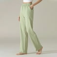 thumbnail image 2 of HaiMao Women's French Terry Straight - Leg Sweatpants Clearance Elastic Casual Sweats Green 6(M), 2 of 5