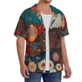 thumbnail image 3 of Salouo Sunflower Bald Eagle Pattern Cuban Collar Shirts for Men Button-Down Shirt Men's Short Sleeve Shirts Hawaiian Shirts Casual Shirts -4X-Large, 3 of 6