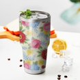 thumbnail image 4 of 30oz Pioneer Flower Floral Print Pattern Tumbler, Double Wall Vacuum Insulated Cup, BPA-Free Leak Proof Lid & Reusable Straws, Hot 12h, Cold 34h, 4 of 6