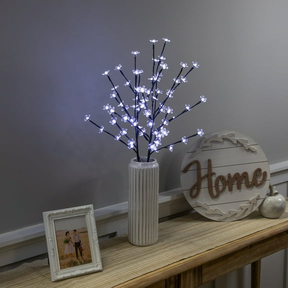 Northlight Pre-Lit Cherry Blossom Artificial Tree Branches  - 2.5' - LED Pure White - Set of 3