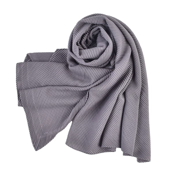 Minnieouse Bufanda de mujer doblada de tamaño largo que se mantiene a la moda y cálida bufanda cálida gruesa grande de Color sólido Accesorios de disfraces gris oscuro