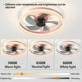thumbnail image 5 of Bedroom Ceiling Fan with Lights, Low Profile Ceiling Fan Light with App & Remote Contorl, Flush Mount Fan Light with 5 Blades and 6 Wind Speeds for Bedroom Living Room (Pink), 5 of 9