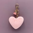 thumbnail image 3 of Women Heart Shaped Keychain Creative Fashion Pom Pom Key Ring Fluffy Car Charm, 3 of 10