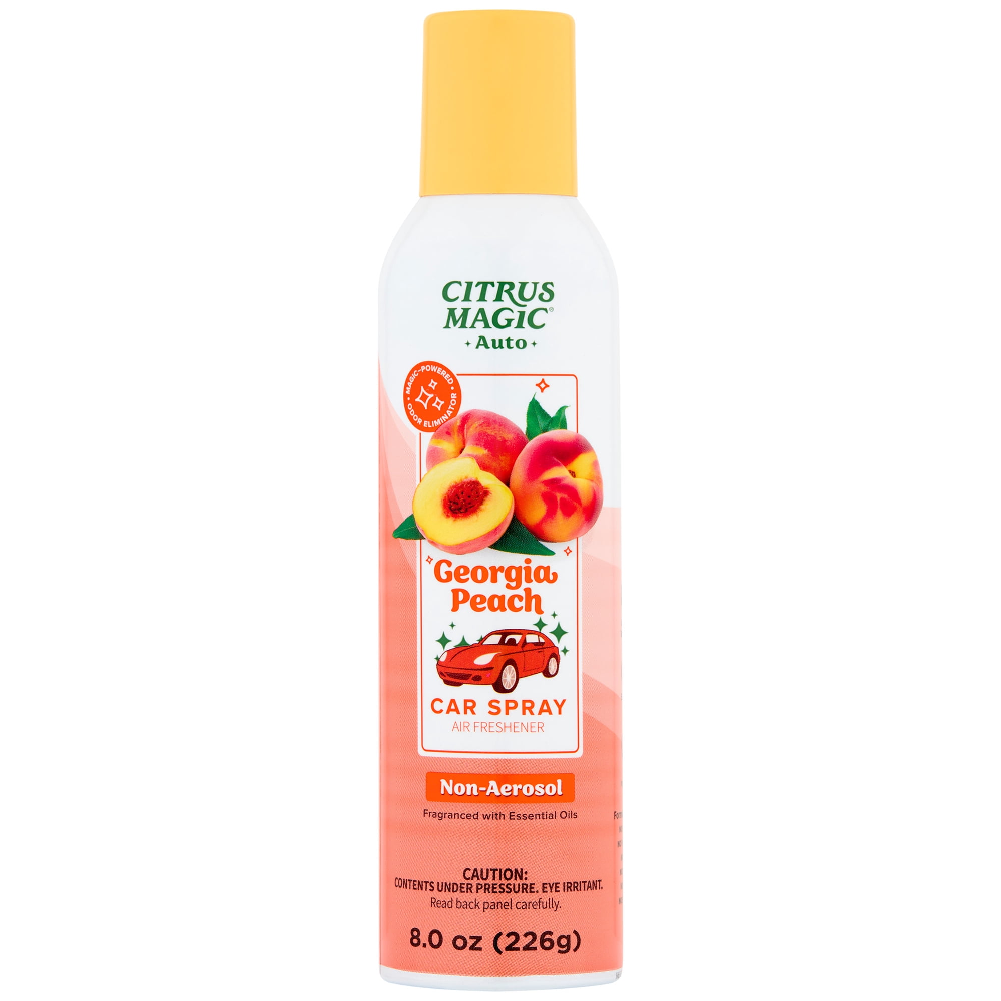 Citrus Magic Auto Odor Eliminating Air Freshener Spray, Georgia Peach, 8-Ounce