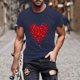thumbnail image 5 of Camisetas de Manga Larga para Hombres, Camiseta de Manga Corta de Fitness de Impresión Del Día de San Valentín, Mezcla de Algodón Casual, 5 of 8