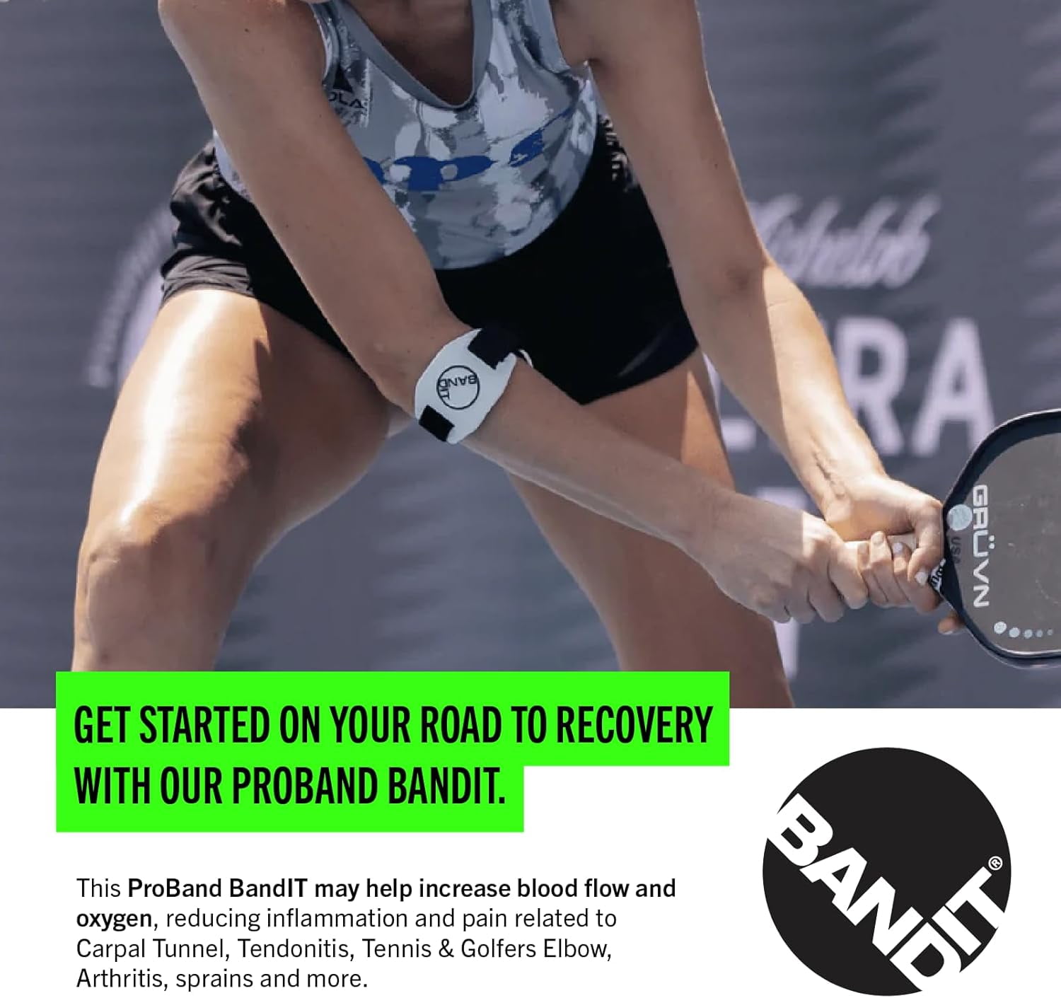 BandIT ® Therapeutic Arm Band for Elbow & Forearm Pain Relief, Anatomically Focused Dynamic Compression Brace for Carpal Tunnel, Tendonitis, Tennis Elbow, Golfers Elbow, Sprains, & Arthritis, White