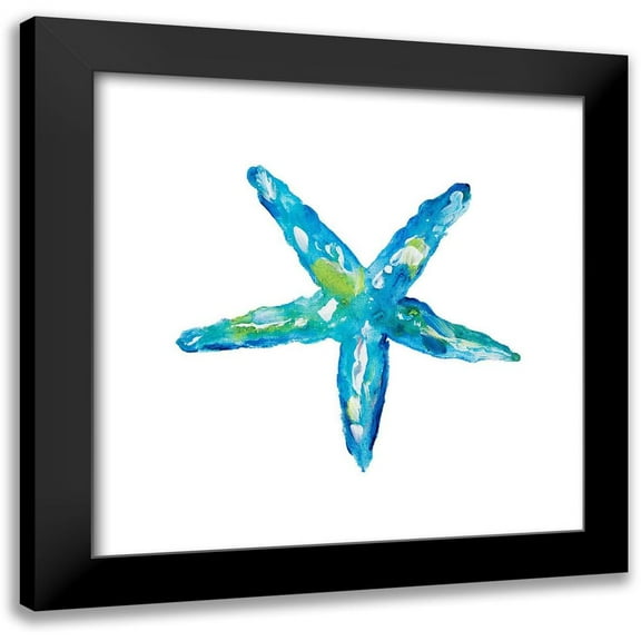 DeRice, Julie 12x12 Black Modern Framed Museum Art Print Titled - Deep Blue Starfish