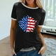 thumbnail image 2 of Camiseta holgada cómoda debajo de la cintura con cuello redondo y estampado elegante para mujer, blusa de manga corta, Tops informales OAVQHLG3B Store lin121212, 2 of 5