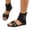 Black, variant on Women's High Top Open Toe Gladiator Flats Sandals Booties with Adjustable with Multi Buckle Ankle Strap