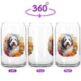 thumbnail image 2 of Welcome Spring Summer Old English Sheepdog Portrait Flower Blue Sky 16oz Glass Cup Mug Dog Lover Glass Can - 12001, 2 of 5