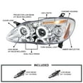 thumbnail image 3 of Spec-D Tuning Dual Halo LED Chrome Housing Clear Lens Projector Headlights Compatible with 2003-2008 Toyota Corolla, Left + Right Pair Headlamps Assembly, 3 of 5