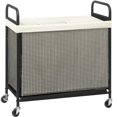 thumbnail image 1 of Cesto para ropa STORAGE MANIAC 120 L de 3 compartimentos con ruedas, beige, 1 of 8