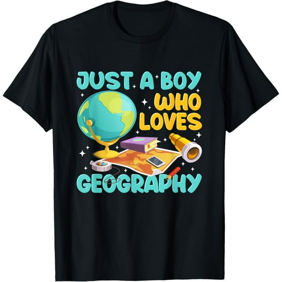 Just A Boy Who Loves Geography Kids Science Geology Lover T-Shirt