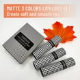 thumbnail image 3 of 3pcs Matte Lip Mud,Velvet Lip Gloss Set Multi-Purpose Matte Lipstick, Long Lasting Non-Sticky Gloss Smooth Pack Of 3 Lip Gloss Blush Makeup Set For Lips And Face, 3 of 4