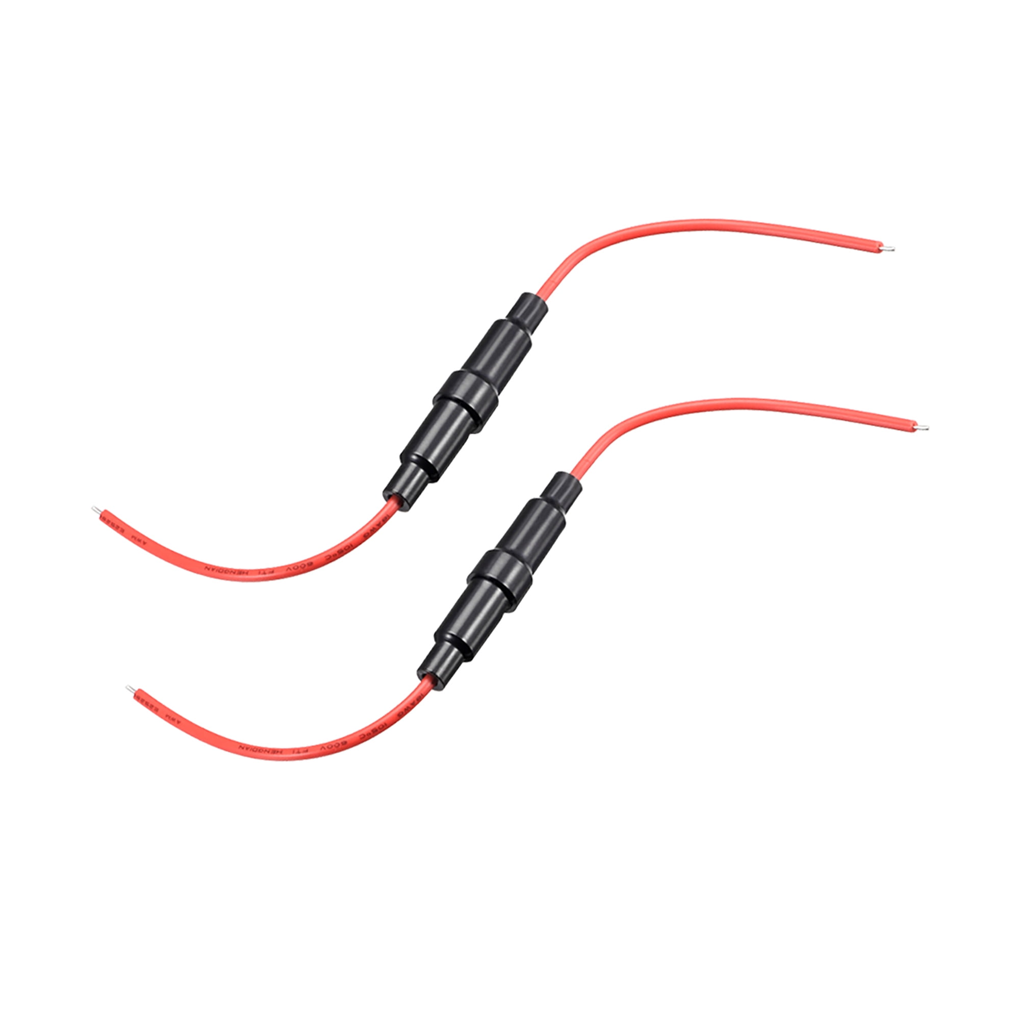 Inline Screw Type Fuse Holder 18 Gauge AWG 2Pcs for 6mm x 30mm Tube