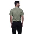 thumbnail image 3 of BESTMAN Chemise en Coton pour Hommes à Manches Courtes Imprimée Col Mandarin Chemise Décontractée, 3 of 5