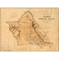 thumbnail image 2 of Hawaiian Government Survey 32x25 White Modern Wood Framed Museum Art Print Titled - Oahu, Hawaiian Islands, 1881, 2 of 4
