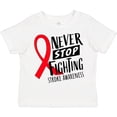 thumbnail image 3 of Inktastic Never Stop Fighting Stroke Awareness Red Ribbon Boys or Girls Toddler T-Shirt, 3 of 5