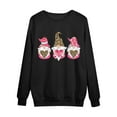 thumbnail image 5 of EQWLJWE Women Crewneck Long Sleeve Oversized Gnomes Graphic Fall Sweatshirts Plaid Leopard Love Heart Printed Tops, 5 of 5