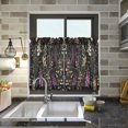 thumbnail image 4 of Yayeee Kitchen Curtains Tier Pair Light Filtering 27"x24" Rod Pocket Short Cafe Window Panel, Purple Floral Pattern, 4 of 7