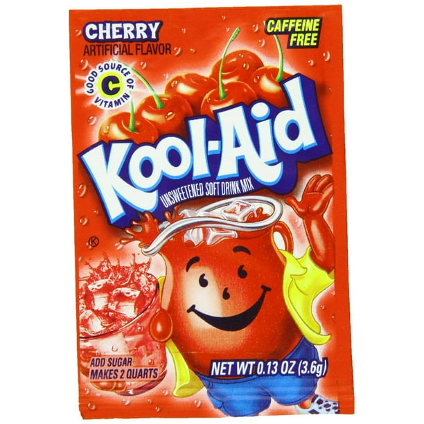 192 PACKS KoolAid Cherry Unsweetened Soft Drink Mix, 0.13Ounce
