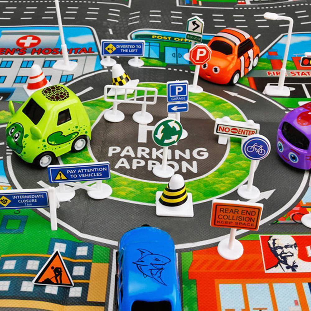 28PCS Traffic Signs Road Play Toy City Building Education Game for Kids Children 