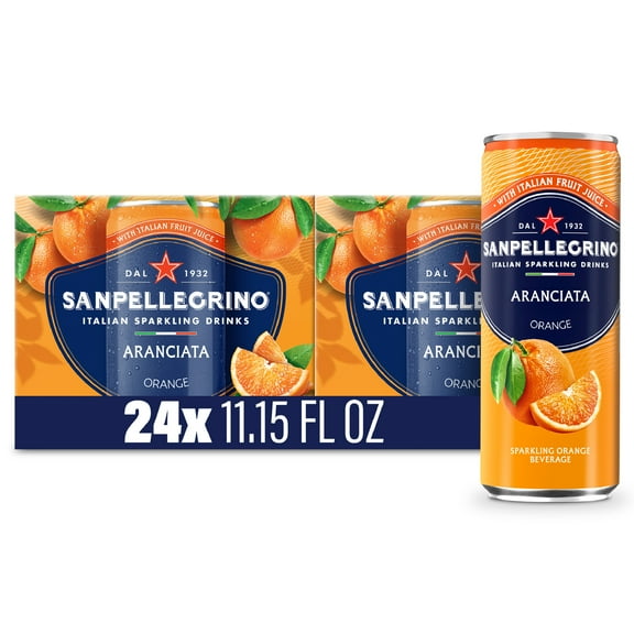 SanPellegrino Soda Italiana Sparkling Orange, 24 Pack Cans