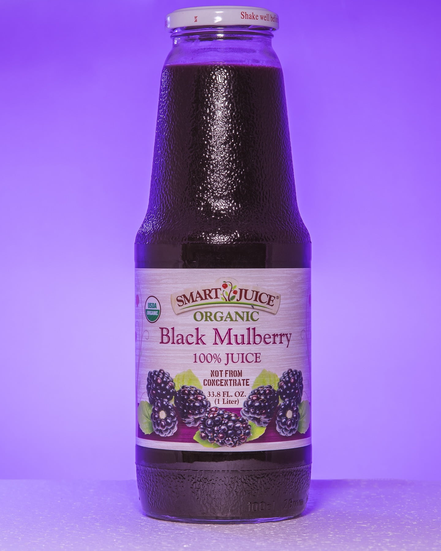 Smart Juice Organic Black Mulberry Juice - 100% Juice Not From Concentrate - 33.8 fl oz (1L) - (case of 6)