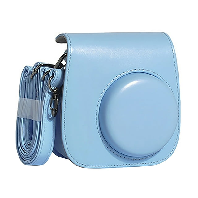 Visland Camera Protective Case Shock-proof Anti-scratch Digital Camera Retro Faux Leather Carrying Pouch with Shoulder Strap for Fujifilm-Instax Mini 11