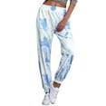 thumbnail image 3 of Xuanfei Women Tie Dye Print Elastic Waistband Side Pockets Harem Pants, 3 of 5