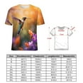 thumbnail image 2 of Flower Hummingbird Women's T-Shirt Short Sleeve T Shirts Tops Tee Ladies Loose T, 2 of 6