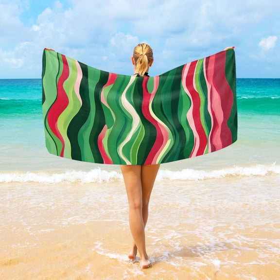 Ryvnso Watermelon Pattern Oversized Beach Towel Microfiber Bath Blankets Swimming Fitness 37" x 74"