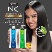 NK Professional Care Complete Keratin Treatment Set – Straightening & Repair Kit | Keratin Treatment + Post-Treatment Shampoo + Nourishing Hair Mask + Styling Oil | Formaldehyde-Free, Vegan (8oz)