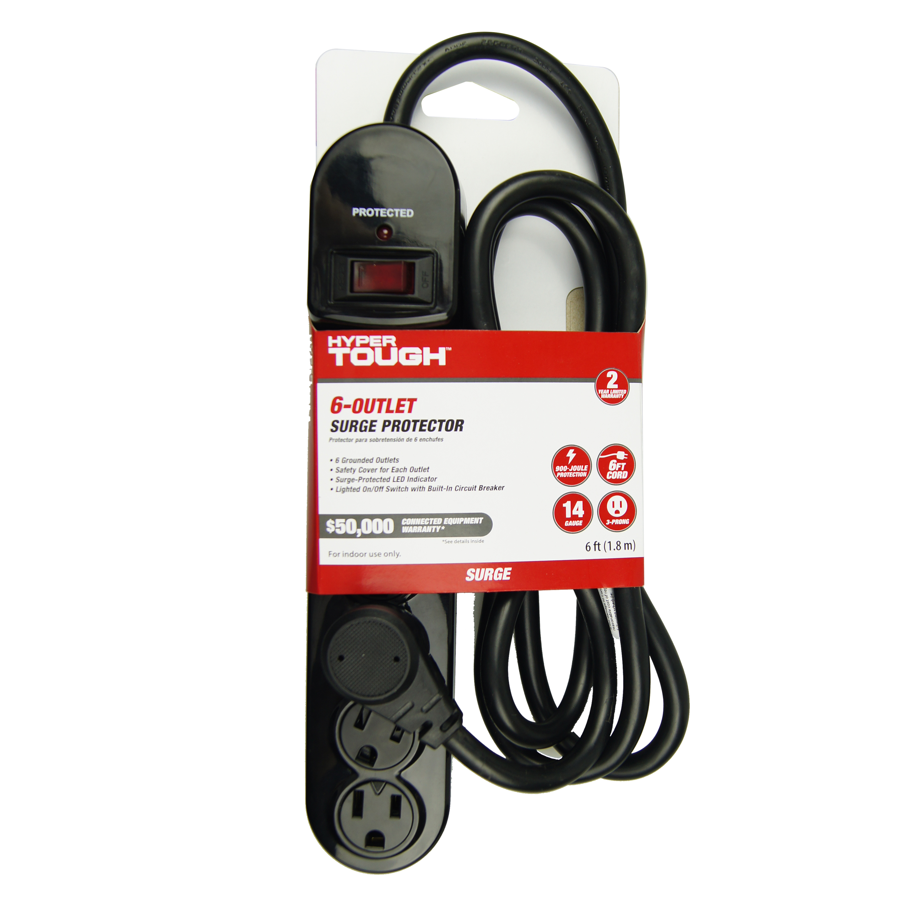 Hyper Tough 6-Outlet Surge Protector 900-Joule photo 2