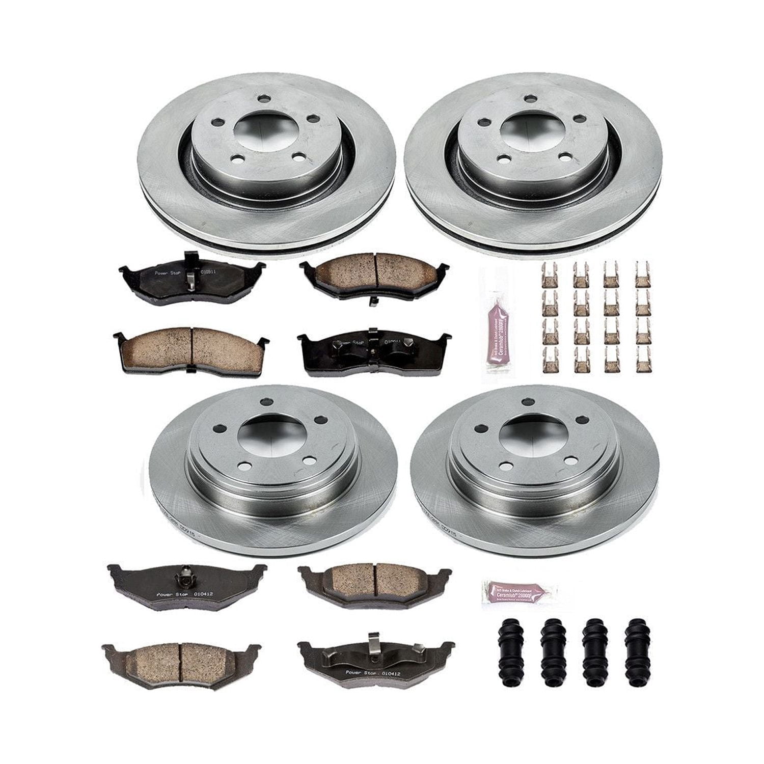 Power Stop Front and Rear Stock Replacement Brake Pad and Rotor Kit KOE1701