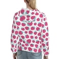 thumbnail image 7 of Picia Hand Drawn Strawberry Pattern Casual Women's Hoodie, Hooded Sweatshirt with Kangaroo Pocket, Comfortable Pullover with Eye-catching Drawstrings-Large, 7 of 7