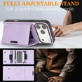 thumbnail image 4 of 2 In 1 Function Wallet Case for iPhone 17 Pro Max Compatible with MagSafe for Men Women, Detachable Magnetic Wallet Phone Case with Card Slots Holder, Support Magnetic Car Mount - Purple, 4 of 7