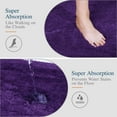 thumbnail image 4 of Walensee Shag Bath Rug, Non Slip Bath Mat for Bathroom, 24"x36", Dark Purple, Machine Wash, 4 of 9