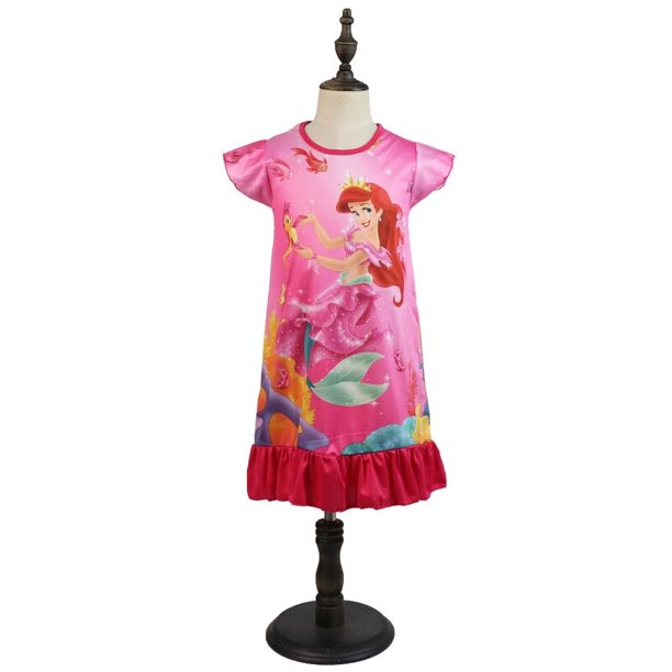 2023 vestido de princesa de Disney, ropa de verano para niñas, ropa para niños, pijamas para niños, vestidos de cumpleaños, disfraz informal Ariel 3 8 Y3T Gao Jinjia LED