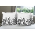 thumbnail image 6 of Ambesonne Abstract Throw Pillow Cover 4 Pack, Hatched Crystals Drawing, 20", Charcoal Grey White, 6 of 7