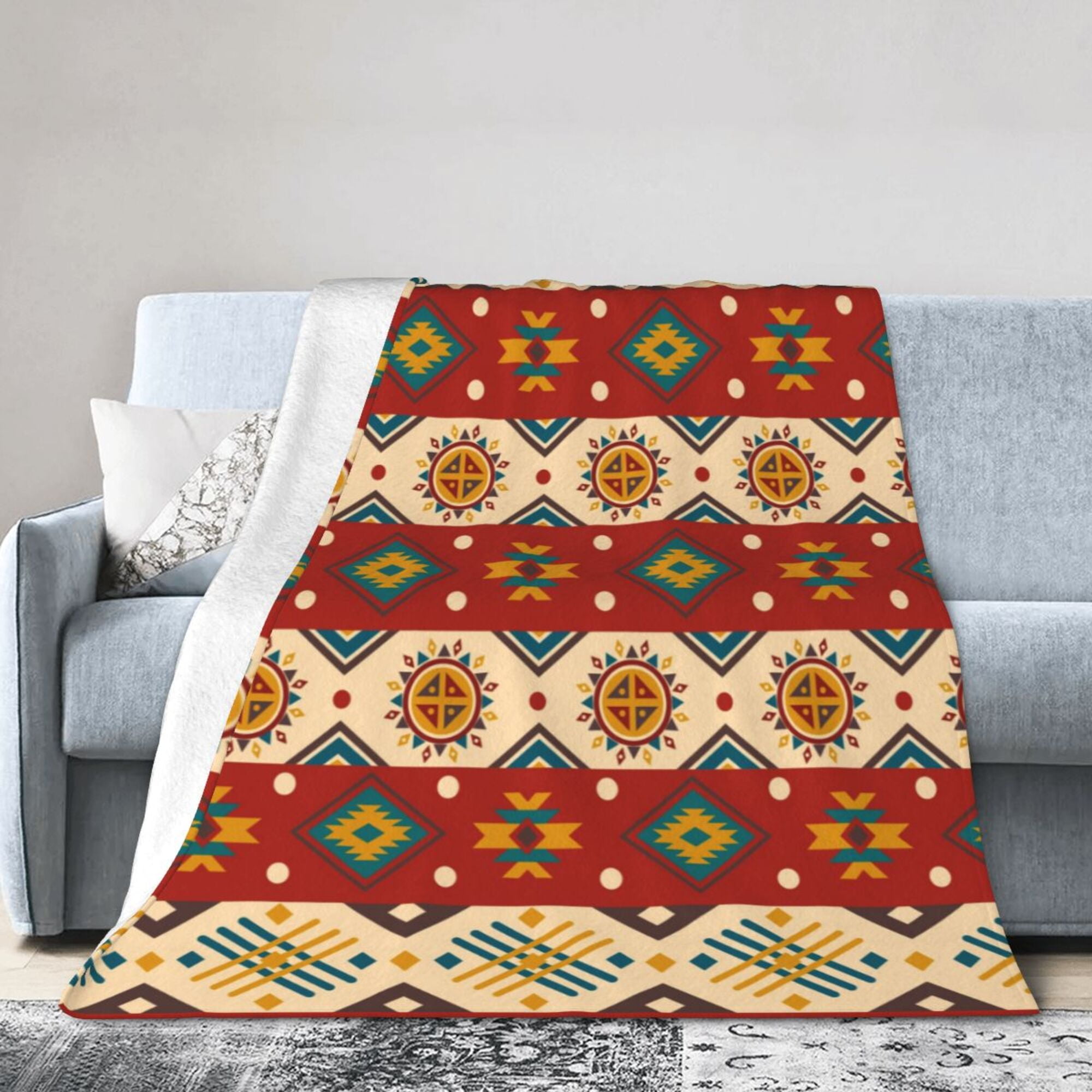 Luxe Super Soft Aztec Boho Print Comfy Blanket