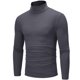 thumbnail image 2 of Camisa de manga larga con cuello alto de poliéster para hombre - Corte ajustado, color liso - Moda/deportivo - Tallas M-XXL, 2 of 5