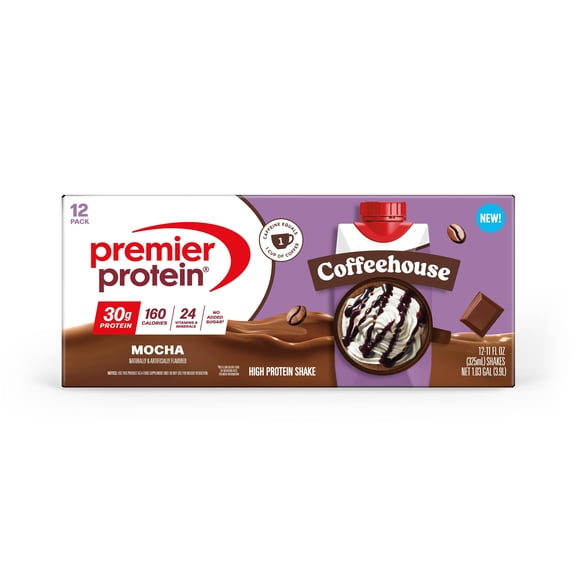 Premier Protein Shake, Coffeehouse Mocha, 30g Protein, 11 fl oz, 12 Ct