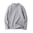 thumbnail image 4 of Hjtefg Kids High Collar Long Sleeve Tee, Unisex Soft Basic Shirt for Boys and Girls, Korean Style Thermal Top for Spring and Fall, Comfortable Layering Blouse,Color: Light Gray Size: 11-12 Years, 4 of 4