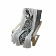 thumbnail image 3 of Antlers Soft Flannel Fleece Blanket, Tattoo Pattern in the Shape of a Deer Creative Portrait in Black and White Colors, Cozy Plush for Indoor and Outdoor Use, 50" x 60", Black White, by Ambesonne, 3 of 5