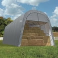 thumbnail image 5 of ShelterLogic 14x32x12 Roundtop Barn & Garage Shelter – Heavy-Duty Steel Frame, Commercial-Grade Waterproof UV Protection Fabric Cover, All-Season Livestock & Farm Equipment Storage (3,593 Cu. Ft.), 5 of 15
