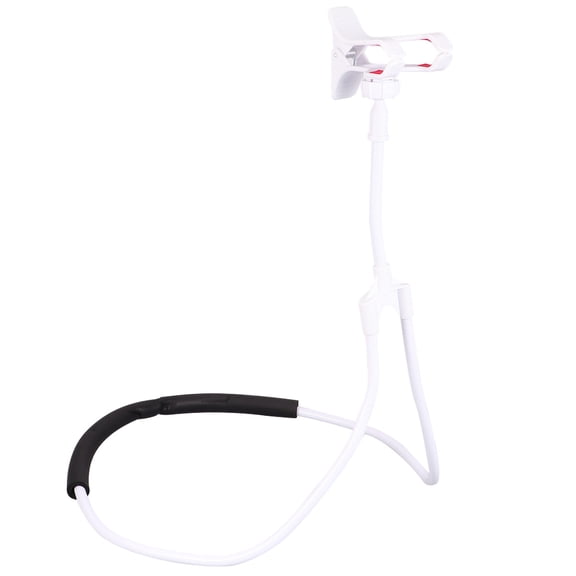 LOLIPPYY Flexible Neck Phone Stand, White, Hands-Free for Bed and Desktop